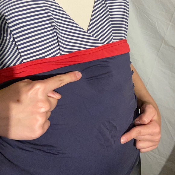 Blue red and white bathing suit swimming one piece - Picture 8 of 8